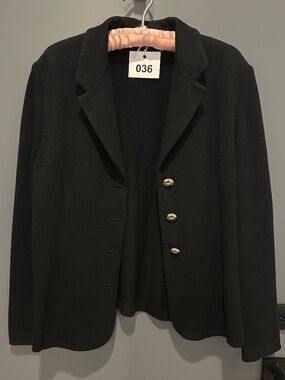 St John Basics Black Collared Cardigan